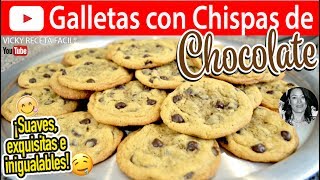 GALLETAS CON CHISPAS DE CHOCOLATE  Vicky Receta Facil [upl. by Bekki35]