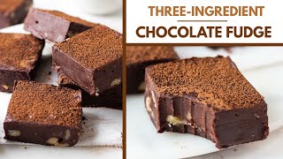 BEST CHOCOLATE FUDGE RECIPE  THREE INGREDIENTS NOBAKE EGGLESS  NO OVEN CHOCOLATE FUDGE RECIPE [upl. by Anairam]