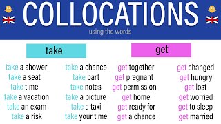 26 Collocations Words using TAKE and GET in English [upl. by Eivi]