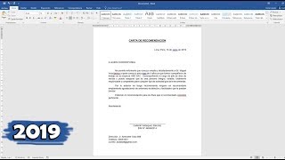 Como hacer una carta de recomendación personal en Word [upl. by Nythsa]