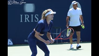 HD 1080p Eugenie Bouchard Practising at the Rogers Cup feat Alison Riske  August 1 2019 [upl. by Yleak]