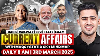 3rd MARCH 2025  DAILY CURRENT AFFAIRS  SSC ALL BANK amp INSURANCE EXAM  KUSH SIR  YES OFFICER [upl. by Anivlek]