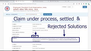 PF amp pension claim status explained under process Settled amp rejected solutions [upl. by Attecnoc379]