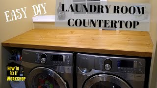 DIY Laundry Room Countertop  Shelf  Cheap and Easy [upl. by Oirasec978]