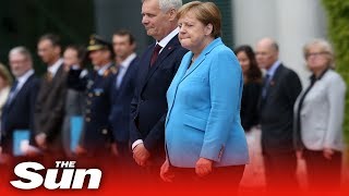 Angela Merkel shaking for third time in as many weeks [upl. by Otrebmuh]