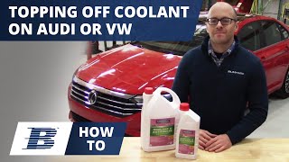 Topping Off Audi VW G13 G12 Coolant Antifreeze [upl. by Pate]