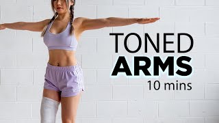 10 Mins Toned Arms Workout  No Equipment [upl. by Emmer]