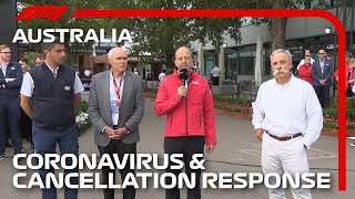 2020 Australian Grand Prix Official Response To Coronavirus and Race Cancellation [upl. by Anneiv]