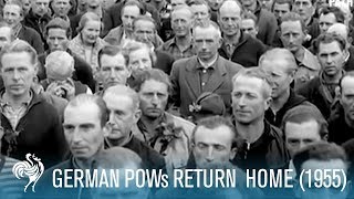 WWII German Prisoners Return Home 1955  British Pathé [upl. by Airemat472]