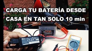 Como Cargar Una Bateria De Moto Usando Un Cargador De LAPTOP [upl. by Amhsirak]