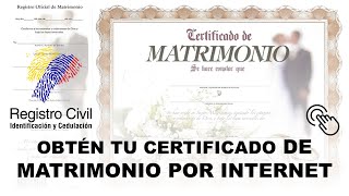 Certificado de Matrimonio por Internet – Registro Civil [upl. by Dorr]