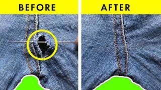 How to Fix Holes in Jeans 6 ways to repair ripped amp torn jeans [upl. by Ioyal915]