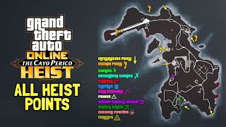 GTA Online  EVERY SINGLE INFO MAP YOU NEED FOR THE CAYO PERICO HEIST All Points of Interest [upl. by Animsay]