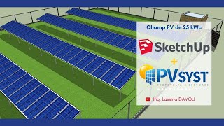 COMMENT RÉALISER LE DESIGN EN 3D SYSTÈME PHOTOVOLTAÏQUE CONNECTÉ AU RÉSEAU  SKETCHUPSKELIONPVSYST [upl. by Eveineg]