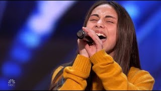 Ashley Marina 12YearOld WOWS With An Emotional Original For Her Dad Americas Got Talent [upl. by Nnairek]