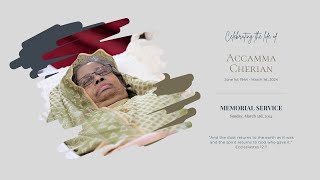 ACCAMMA CHERIAN  MEMORIAL SERVICE  St Thomas Knanaya Church Irving Texas  Part 1 [upl. by Asimaj221]