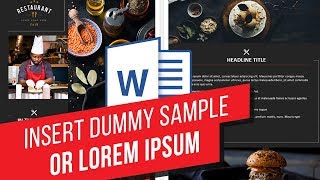 Generate and Insert Lorem Ipsum Text in Word [upl. by Yanaj]