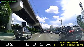 Road Trip 32  EDSA Endtoend Northbound SM MOA to Monumento [upl. by Dewayne]