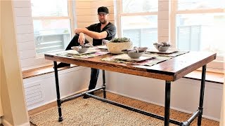 The Industrial Farm Table  Easy DIY Project [upl. by Tan]