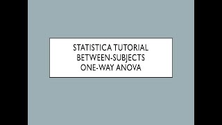 Between Subjects TwoWay ANOVA Using Statistica [upl. by Damales]