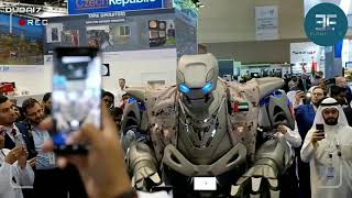 AMAZING King of Bahrain lands Dubai with his Robot Bodyguard [upl. by Asiole]