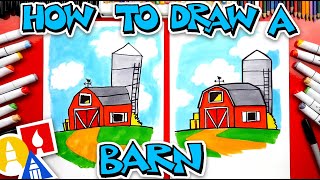 How To Draw A Barn farm 👩‍🌾 [upl. by Enitsej]