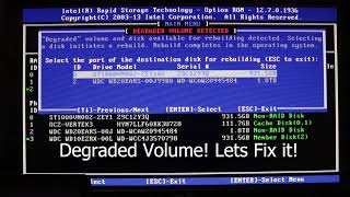 How to Rebuild Degraded RAID via the Intel Rapid Storage Technology RAID utility [upl. by Modestine]