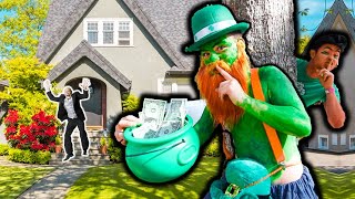 DING DONG DITCH as LEPRECHAUN PRANK YOU WONT BELIEVE what HAPPENED [upl. by Pratte]