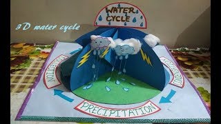 How to make 3D Water Cycle  Water Cycle Model  School Project for Students [upl. by Blondelle]