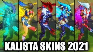 All Kalista Skins Spotlight League of Legends [upl. by Lianne694]