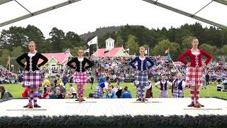 Scottish Sword Dance competition at the world famous Braemar Gathering Highland Games in Scotland [upl. by Becker636]