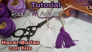 Haz tu borla con hilos para tu abanico  Tutorial Raquel MAdsuar Bolillotuber [upl. by Colburn]