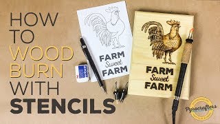 Wood Burning Techniques  Rooster Pyrography Pattern by Pyrocrafters [upl. by Adolphus]