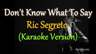 Dont Know What To Say  by Ric Segreto Karaoke Version [upl. by Des672]