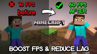 ➢Minecraft Lag Fix  LAG amp STUTTER FIX  PotatoLow end PC  Minecraft FPS Boost [upl. by Rdnaskela]