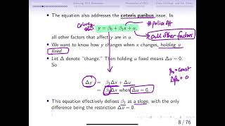 212 Ceteris Paribus assumption in Simple Linear Regression [upl. by Nyleikcaj]