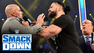 Roman Reigns takes issue with Adam Pearce SmackDown Jan 8 2021 [upl. by Vadnee]