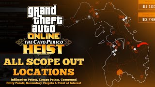 All Scope Out Locations Intel In GTA Onlines Cayo Perico Heist [upl. by Asimaj]