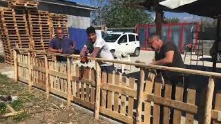 Staccionata fai da te con pallet DIY Fence pallet [upl. by Dreddy]