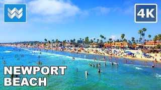 Walking along Newport Beach in Orange County California 【4K】 [upl. by Iht]