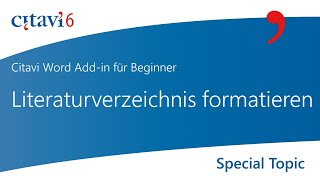 Citavi 6 Word Addin Literaturverzeichnis formatieren 213 [upl. by Atiras]