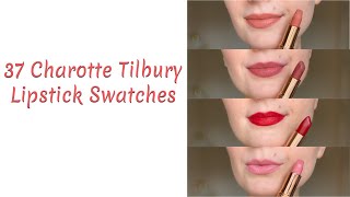 Charlotte Tilbury Lipstick Collection Swatches  37 Lipsticks [upl. by Tuinenga]