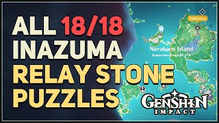 All 18 Inazuma Relay Stone Puzzles Genshin Impact [upl. by Tarsus824]