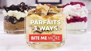 DESSERT RECIPE  Easy NoBake Parfait 3 Ways [upl. by Mulford]