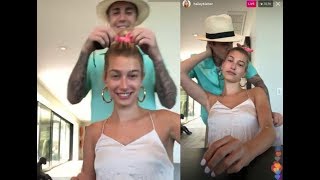 Full Justin Bieber amp Hailey Baldwin Bieber Instagram Live Stream being happy smiling  March 31 2019 [upl. by Vaughan992]