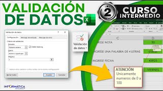 CÓMO VALIDAR DATOS EN EXCEL Nueva Versión [upl. by Aridnere909]