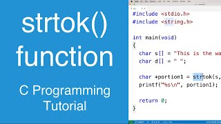 strtok function  C Programming Tutorial [upl. by Kolk]