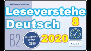 Telc B2 Prüfung Modelltest 8 B2 allgemein Leseverstehen Deutsch 17062020 [upl. by Rossy]