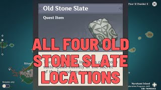 All 4 Old Stone Slate Locations  Genshin Impact Inazuma Guide [upl. by Honeyman]