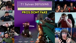 Valorant ProsStreamers Reacts To T1 Sylvan Sticking Defuse CLUTCH Against G2 In VCT [upl. by Neddie]